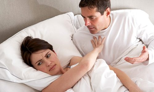 Couple With Problems Having Disagreement In Bed