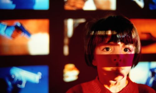 Young girl (4-6) with graphic depiction of violence on television