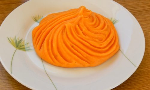 Pure de batata doce e cenoura