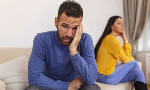 I can't believe we're still fighting about this. I can't believe he said that. Couple Having Argument At Home. Unhappy couple having argument at home